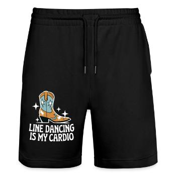 Line Dancing Tanzen Tänzer - Stanley/Stella Unisex Bio Joggingshorts Trainer  - Schwarz - Vorne - Nik (191cm) & Marisol (170cm)