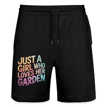 Gardener Garden Plants Gardening - Stanley/Stella Trainer Unisex Organic Jogging Shorts - black - Front - Nik (191cm) & Marisol (170cm)