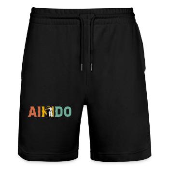 Aïkido - Short de jogging bio TRAINER Stanley/Stella unisexe - noir - Devant - Nik (191cm) & Marisol (170cm)