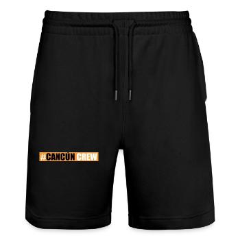 Cancun Crew - Stanley/Stella Trainer Unisex Organic Jogging Shorts - black - Front - Nik (191cm) & Marisol (170cm)