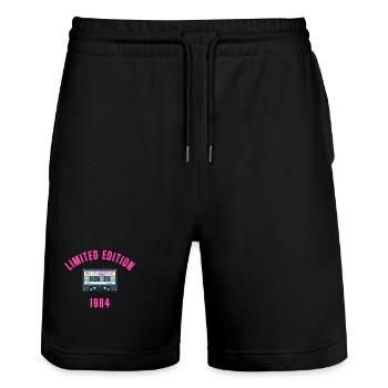 'The very best of 1984' Retro Kassette Limited Ed. - Stanley/Stella Unisex Bio Joggingshorts Trainer  - Schwarz - Vorne - Nik (191cm) & Marisol (170cm)