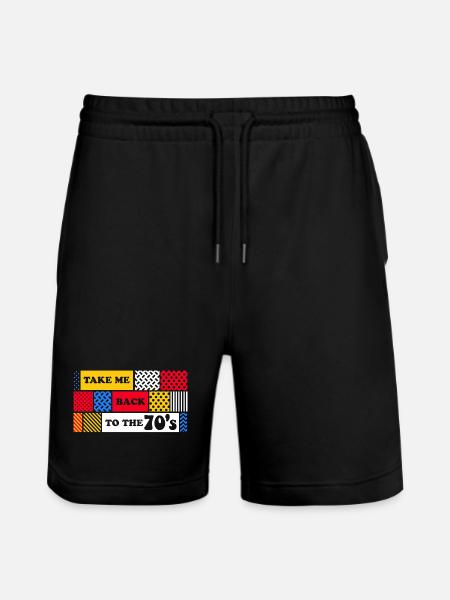 70s Graphic - Stanley/Stella Trainer Unisex Organic Jogging Shorts - black