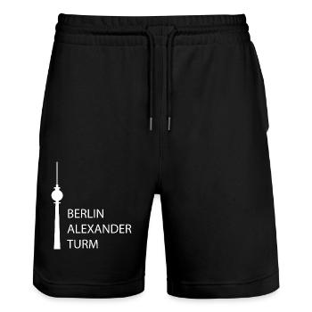 Drôle de tour de télévision de Berlin parodie Minimal Silhou - Short de jogging bio TRAINER Stanley/Stella unisexe - noir - Devant - Nik (191cm) & Marisol (170cm)