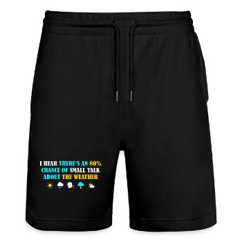 Introvertierte introvertierte Grafik - Stanley/Stella Unisex Bio Joggingshorts Trainer  - Schwarz - Vorne - Nik (191cm) & Marisol (170cm)