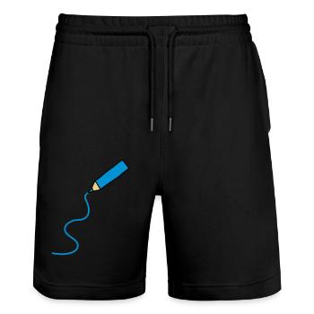 easy_drawing_3c - Short de jogging bio TRAINER Stanley/Stella unisexe - noir - Devant - Nik (191cm) & Marisol (170cm)