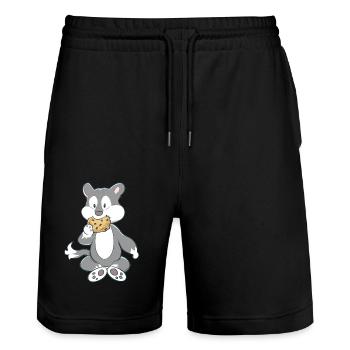 Wolf Tiere Fantasy Kekse Kinder Comic für Kinder - Stanley/Stella Unisex Bio Joggingshorts Trainer  - Schwarz - Vorne - Nik (191cm) & Marisol (170cm)
