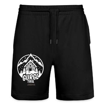 Gurgl Tirol Skigebiet in Österreich T Shirt Design - Stanley/Stella Unisex Bio Joggingshorts Trainer  - Schwarz - Vorne - Nik (191cm) & Marisol (170cm)