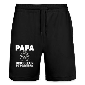 Papa bricoleur de l'extrême - Short de jogging bio TRAINER Stanley/Stella unisexe - noir - Devant - Nik (191cm) & Marisol (170cm)
