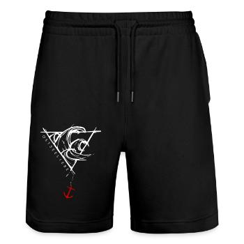 OSTSEELIEBE - AnkerVerrückt nach Meer - DesignArt - Stanley/Stella Unisex Bio Joggingshorts Trainer  - Schwarz - Vorne - Nik (191cm) & Marisol (170cm)