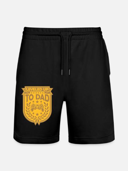 Child born Leveled Up - Stanley/Stella Trainer Unisex Organic Jogging Shorts - black