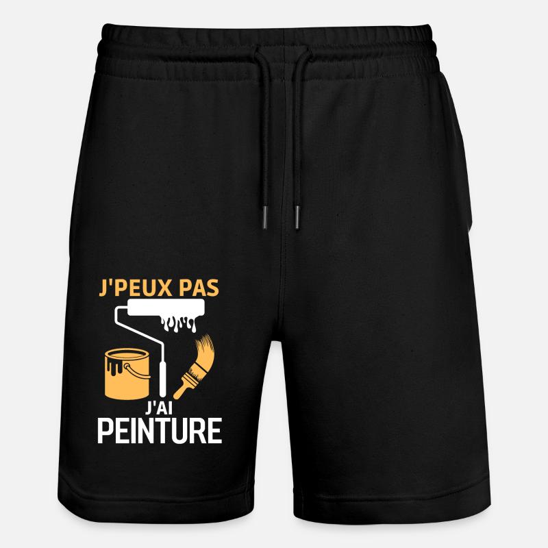 Peinture maison chantier - Short de jogging bio TRAINER Stanley/Stella unisexe - noir