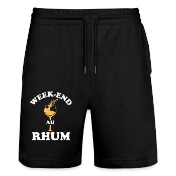 Weekend au Rhum 1 - Short de jogging bio TRAINER Stanley/Stella unisexe - noir - Devant - Nik (191cm) & Marisol (170cm)