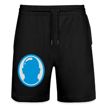 Conception du logo Bald Man - Short de jogging bio TRAINER Stanley/Stella unisexe - noir - Devant - Nik (191cm) & Marisol (170cm)