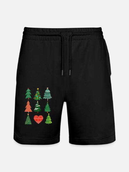 Herz-Weihnachtsbaum - Stanley/Stella Unisex Bio Joggingshorts Trainer  - Schwarz