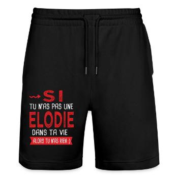 Elodie Si tu nas pas une Elodie dans ta vie Humour - Short de jogging bio TRAINER Stanley/Stella unisexe - noir - Devant - Nik (191cm) & Marisol (170cm)