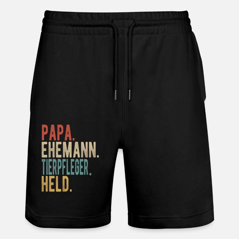 Tierpfleger Papa Ehemann Held - Stanley/Stella Unisex Bio Joggingshorts Trainer  - Schwarz