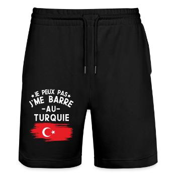 Je Peux Pas J'me Barre Au Turquie Vacances - Short de jogging bio TRAINER Stanley/Stella unisexe - noir - Devant - Nik (191cm) & Marisol (170cm)