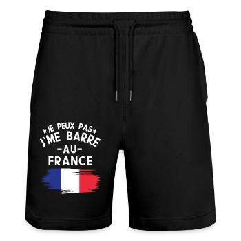 Je Peux Pas J'me Barre Au France Vacances - Short de jogging bio TRAINER Stanley/Stella unisexe - noir - Devant - Nik (191cm) & Marisol (170cm)