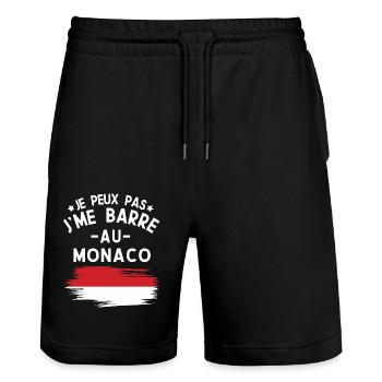 Je Peux Pas J'me Barre Au Monaco Vacances - Short de jogging bio TRAINER Stanley/Stella unisexe - noir - Devant - Nik (191cm) & Marisol (170cm)