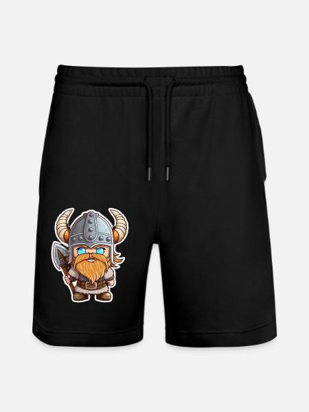 Erik's Expeditions: Cartoon Vikings Erik - Stanley/Stella Trainer Unisex Organic Jogging Shorts - black
