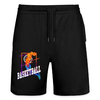 Basketteur Basketteur Vintage Coloré - Short de jogging bio TRAINER Stanley/Stella unisexe - noir - Devant - Nik (191cm) & Marisol (170cm)
