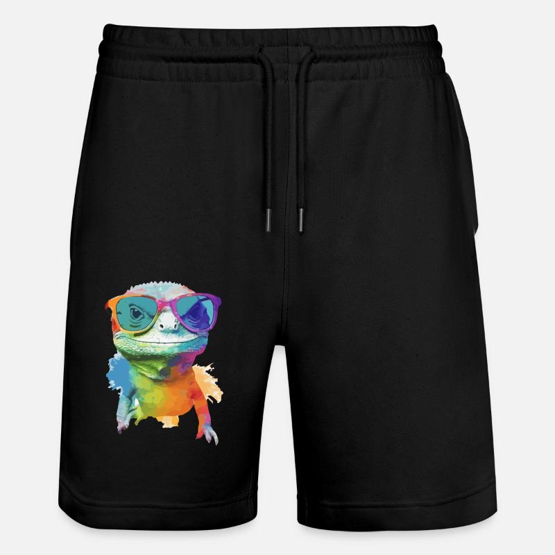 Zoozoo die Eidechse - Stanley/Stella Unisex Bio Joggingshorts Trainer  - Schwarz