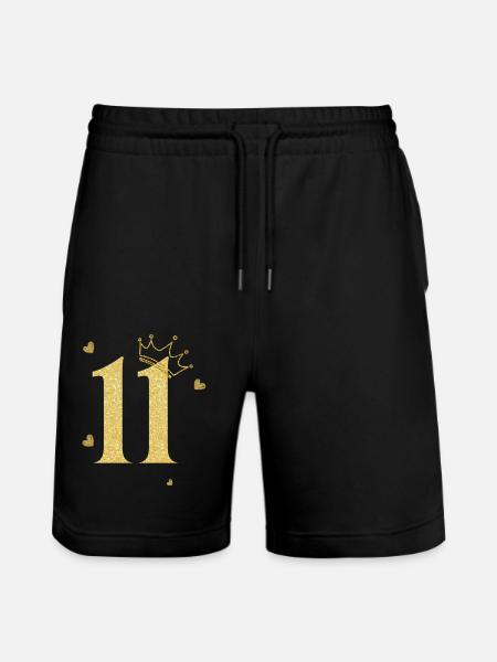 11th anniversary golden crown - Stanley/Stella Trainer Unisex Organic Jogging Shorts - black