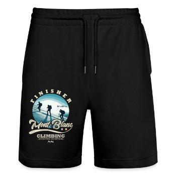 Kletter-Finisher Mont Blanc - Stanley/Stella Unisex Bio Joggingshorts Trainer  - Schwarz - Vorne - Nik (191cm) & Marisol (170cm)
