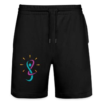 Yoga Fitness Pilates 1 - Stanley/Stella Unisex Bio Joggingshorts Trainer  - Schwarz - Vorne - Nik (191cm) & Marisol (170cm)