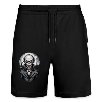 Ein lächelnder Vampir 6 - Stanley/Stella Unisex Bio Joggingshorts Trainer  - Schwarz - Vorne - Nik (191cm) & Marisol (170cm)