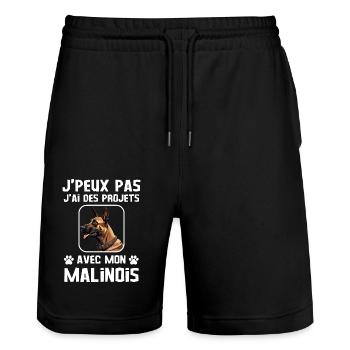 malinois chien mignon berger belge 1 - Short de jogging bio TRAINER Stanley/Stella unisexe - noir - Devant - Nik (191cm) & Marisol (170cm)