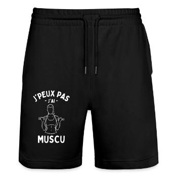 Musculation femme - Short de jogging bio TRAINER Stanley/Stella unisexe - noir - Devant - Nik (191cm) & Marisol (170cm)