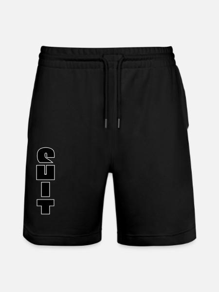 Shit vertical text - Stanley/Stella Trainer Unisex Organic Jogging Shorts - black