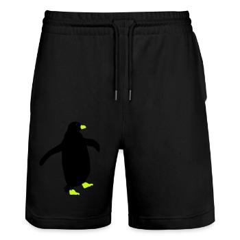 pinguin silhouette - Stanley/Stella Unisex Bio Joggingshorts Trainer  - Schwarz - Vorne - Nik (191cm) & Marisol (170cm)