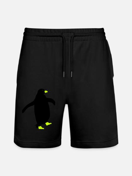 Penguin Silhouette - Stanley/Stella Trainer Unisex Organic Jogging Shorts - black