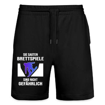 snowboarder snowboard-fun funpark freestyle-board - Stanley/Stella Unisex Bio Joggingshorts Trainer  - Schwarz - Vorne - Nik (191cm) & Marisol (170cm)