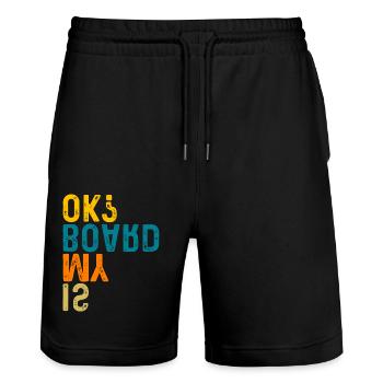Skateboarder Is My Board OK ? Skateboard Skater - Stanley/Stella Unisex Bio Joggingshorts Trainer  - Schwarz - Vorne - Nik (191cm) & Marisol (170cm)