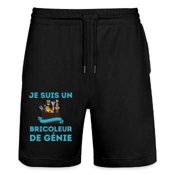 Je suis un bricoleur de génie - Short de jogging bio TRAINER Stanley/Stella unisexe - noir - Devant - Nik (191cm) & Marisol (170cm)
