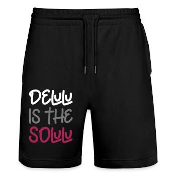 Delulu is the solulu - Stanley/Stella Unisex Bio Joggingshorts Trainer  - Schwarz - Vorne - Nik (191cm) & Marisol (170cm)