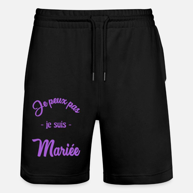 MARIEE. COUPLE. JUST MARRIED. EVJF - Short de jogging bio TRAINER Stanley/Stella unisexe - noir
