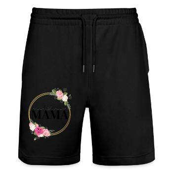 Beste Mama - Stanley/Stella Unisex Bio Joggingshorts Trainer  - Schwarz - Vorne - Nik (191cm) & Marisol (170cm)