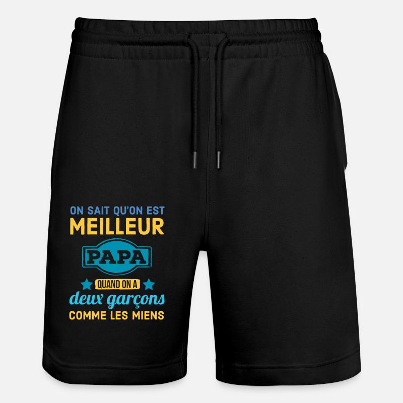 Père de deux garçons - Short de jogging bio TRAINER Stanley/Stella unisexe - noir