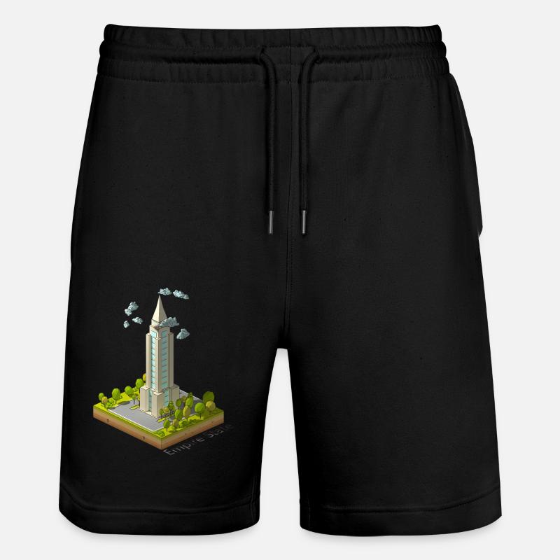 Bâtiment Empire géométrique low poly - Short de jogging bio TRAINER Stanley/Stella unisexe - noir