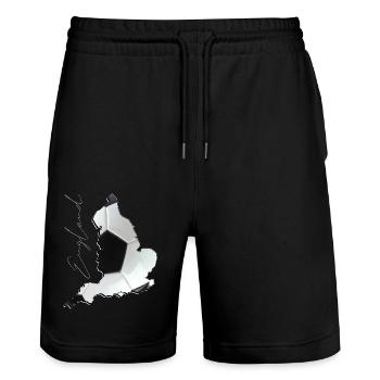 England | echter Fußball | Landkarte EN - Stanley/Stella Unisex Bio Joggingshorts Trainer  - Schwarz - Vorne - Nik (191cm) & Marisol (170cm)