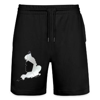 England | echter Fußball | Landkarte - Stanley/Stella Unisex Bio Joggingshorts Trainer  - Schwarz - Vorne - Nik (191cm) & Marisol (170cm)