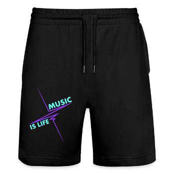 Music is Life Puls Heartbeat Music Fréquence Paroles - Short de jogging bio TRAINER Stanley/Stella unisexe - noir - Devant - Nik (191cm) & Marisol (170cm)