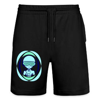 DJ Alien Alien Lunettes de soleil Musique de fête - Short de jogging bio TRAINER Stanley/Stella unisexe - noir - Devant - Nik (191cm) & Marisol (170cm)