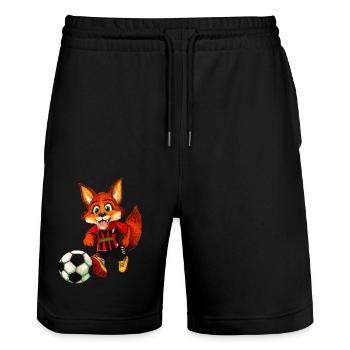  Fuchs - Stanley/Stella Unisex Bio Joggingshorts Trainer  - Schwarz - Vorne - Nik (191cm) & Marisol (170cm)