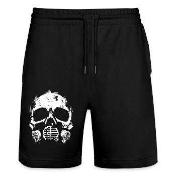 Gas Mask - Skull - Skull - Stanley/Stella Trainer Unisex Organic Jogging Shorts - black - Front - Nik (191cm) & Marisol (170cm)