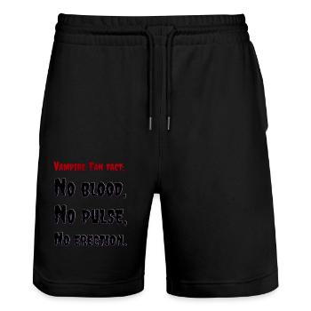 Vampire fan fakt - Stanley/Stella Trainer Unisex Organic Jogging Shorts - black - Front - Nik (191cm) & Marisol (170cm)